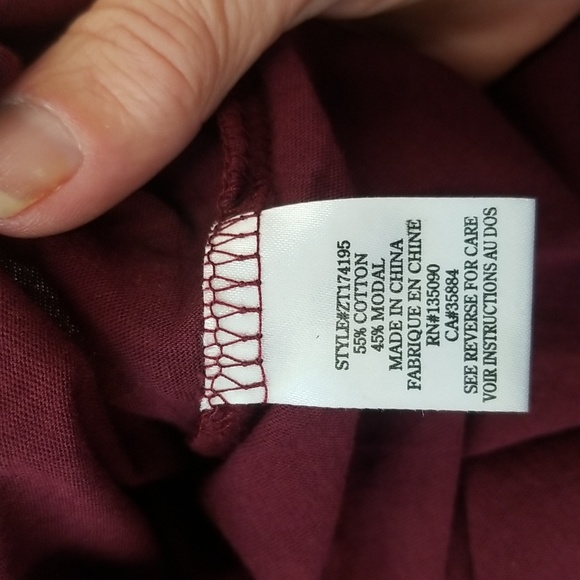 NWT Z Supply Size S Women's Burgundy Long Sleeve Top - Picture 7 of 8